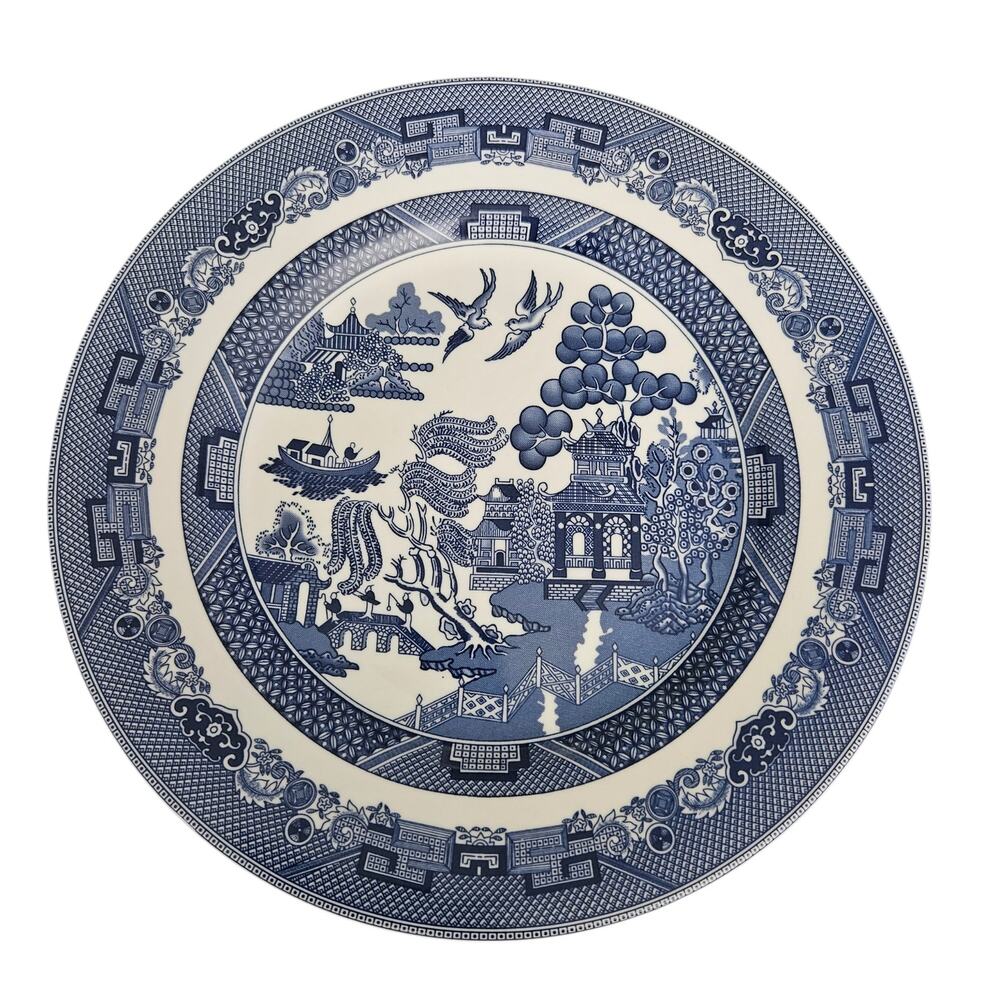 Johnson Bros Blue Willow Dinner Plates Set of 2 Made in England Blue White China